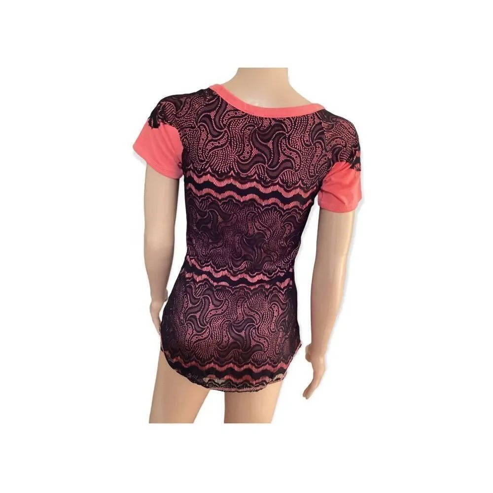 BKE Lace Overlay Top M - Picture 2 of 6